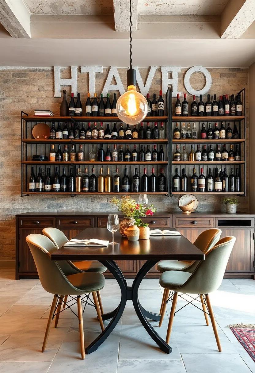 Rustic Wire and Wood Wine Racks Brimming with Aged Bottles Under Soft Edison Bulb Glow