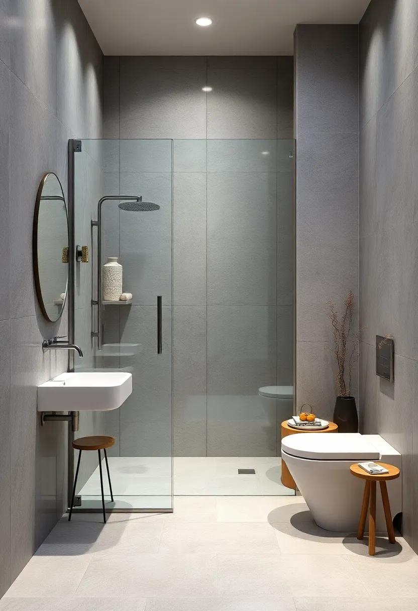 Reflective Surfaces Doubling the Perception of Space in Compact Bathrooms with Walk-In Glass Doors