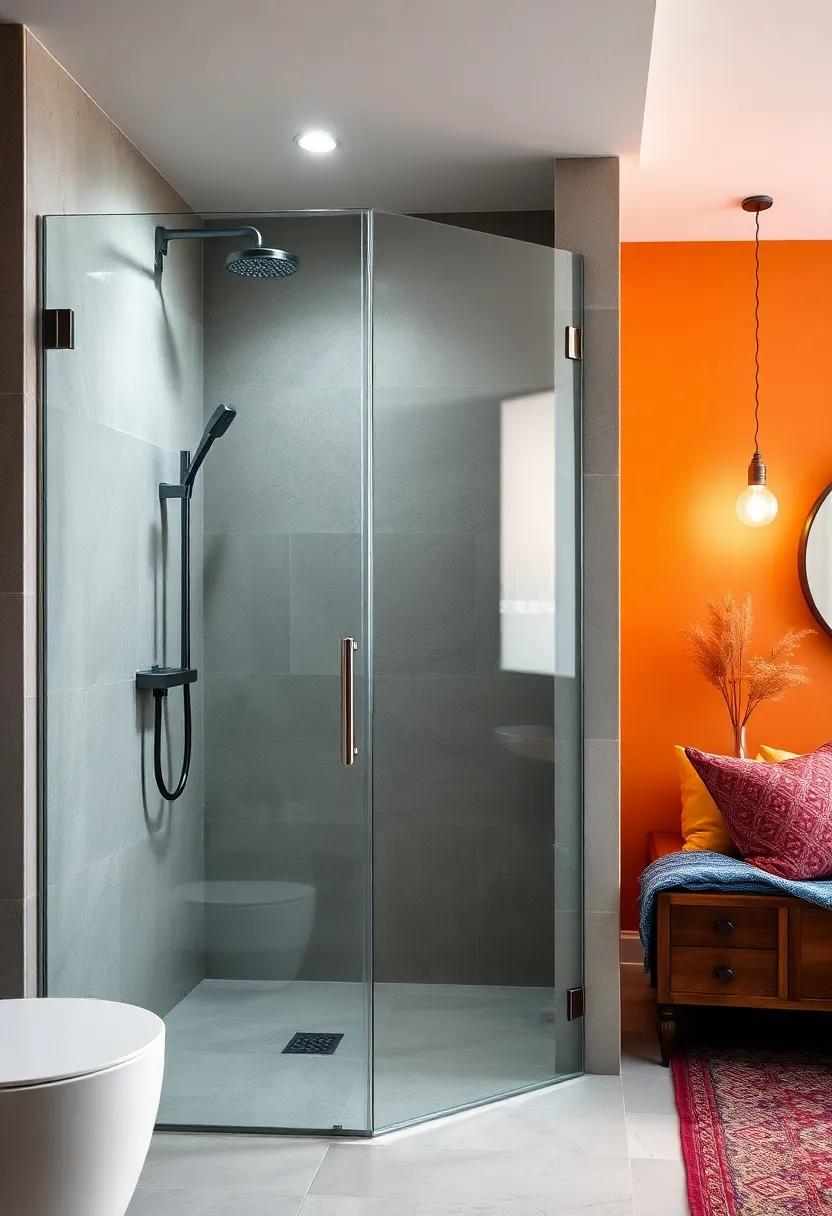 Sculptural Glass Handles as Subtle Art Pieces on Sleek Frameless Shower Doors