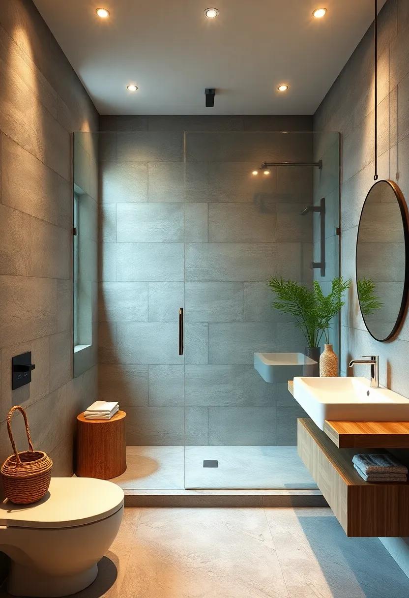 Soft Curves and Clean Lines Creating a Visual Flow Between Shower and Rest of the Bathroom