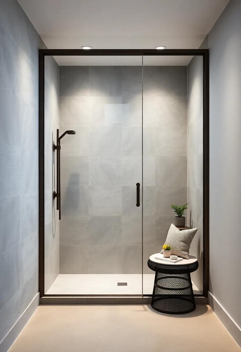 Streamlined Metal Frames Highlighting the Architectural Beauty of Walk-In Showers in Urban Lofts