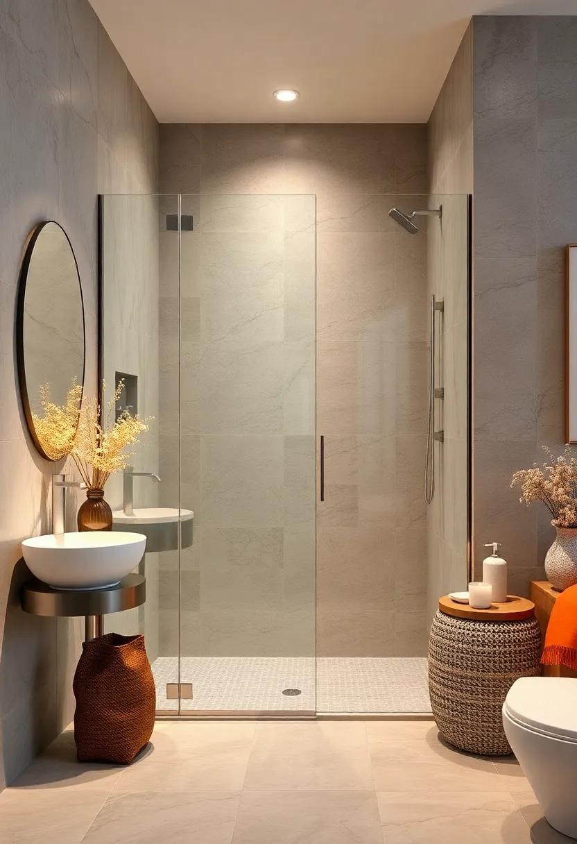 A Symphony of Glass and Chrome Accents That Elevate Walk-In Shower Doors into a Bathroom Focal Point