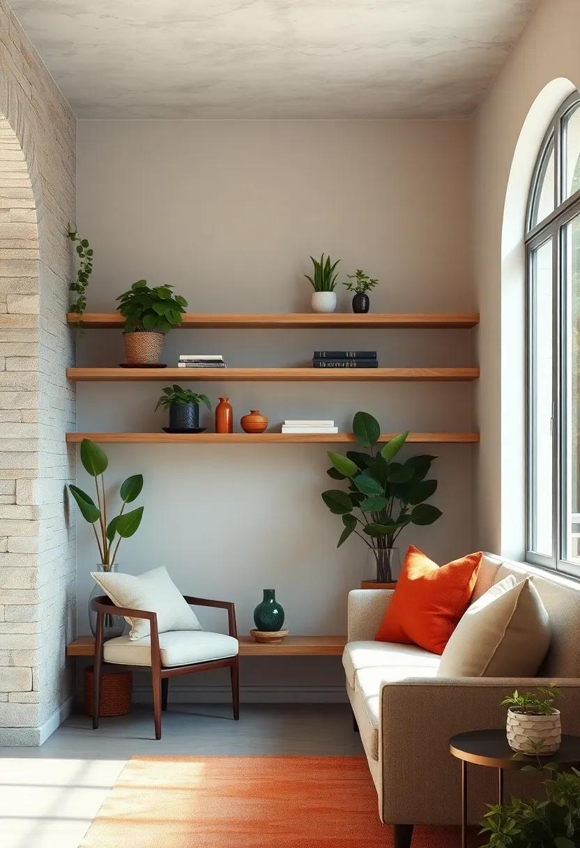 Entryway Shelves Paired With Greenery Creating Lush, Organic Looks and Bringing the Outdoors Inside
