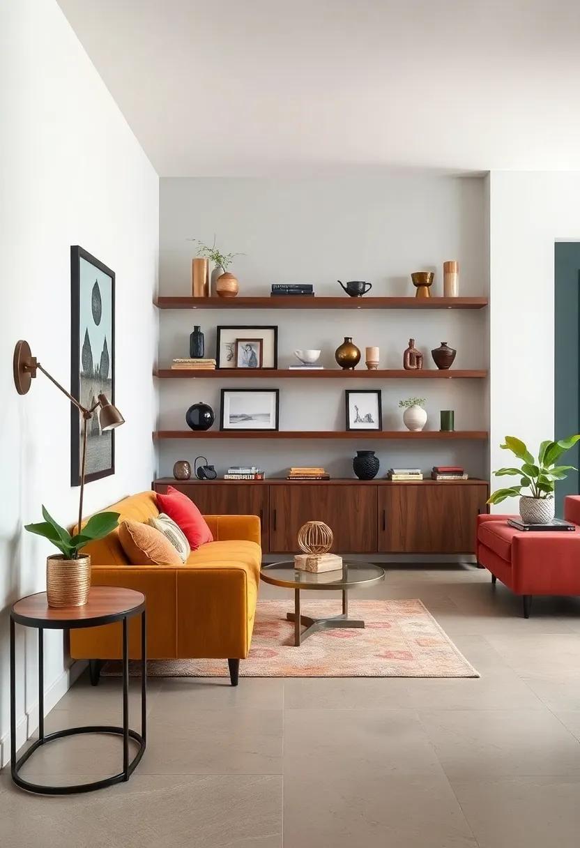 Gallery-Style Display Shelves Showcasing Personal Collections and Artifacts Along Entryway Walls With Flair