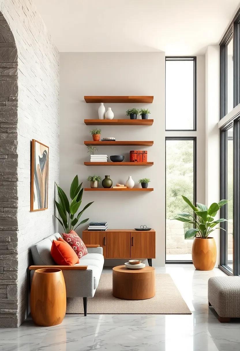 Multi-Tiered Wall Shelves Combining Functionality and Visual Interest With Layered Storage Designs