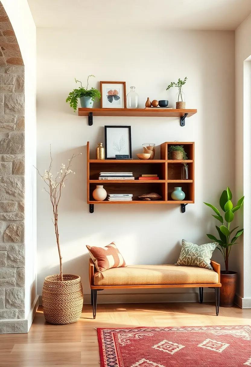 Vintage-Inspired Wall Shelves Blending Nostalgic Charm With Modern Utility in Entryway Design