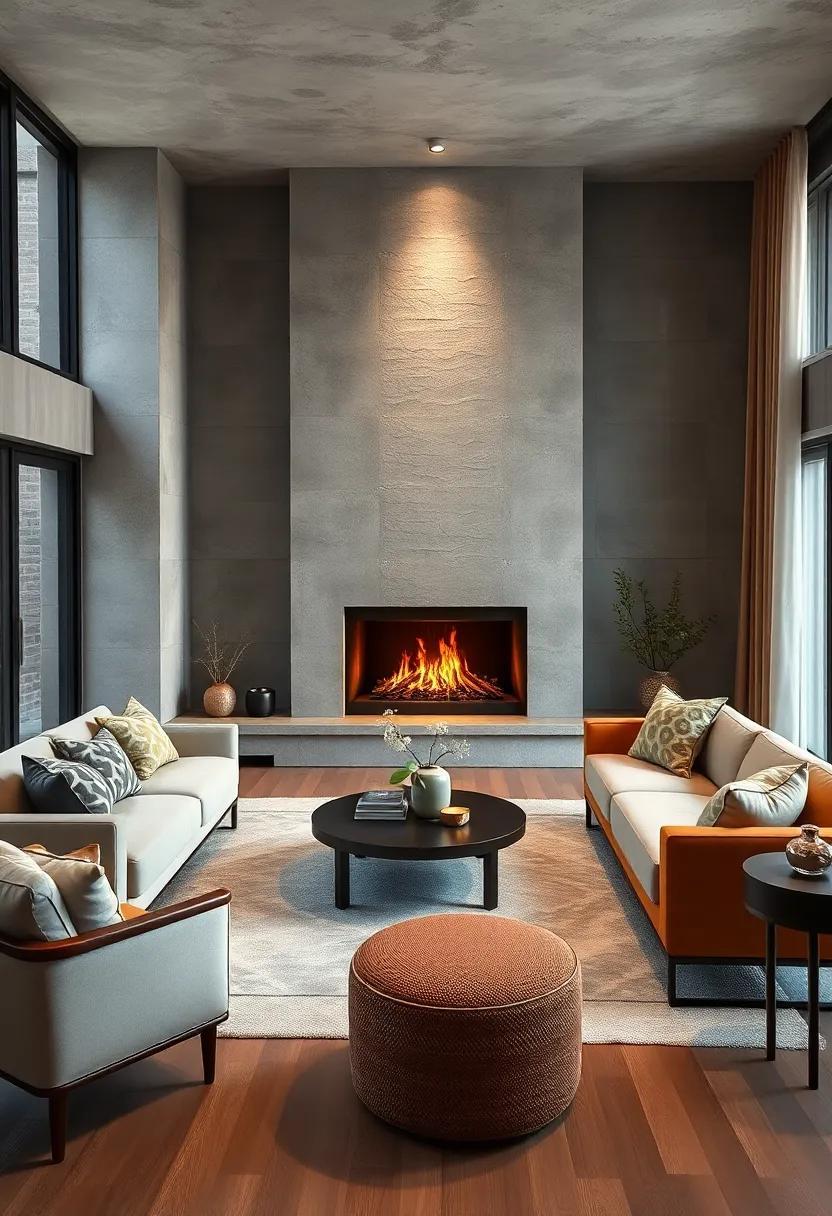 Cozy Elegance: Designing a Living Room with Fireplace and Modern Flair