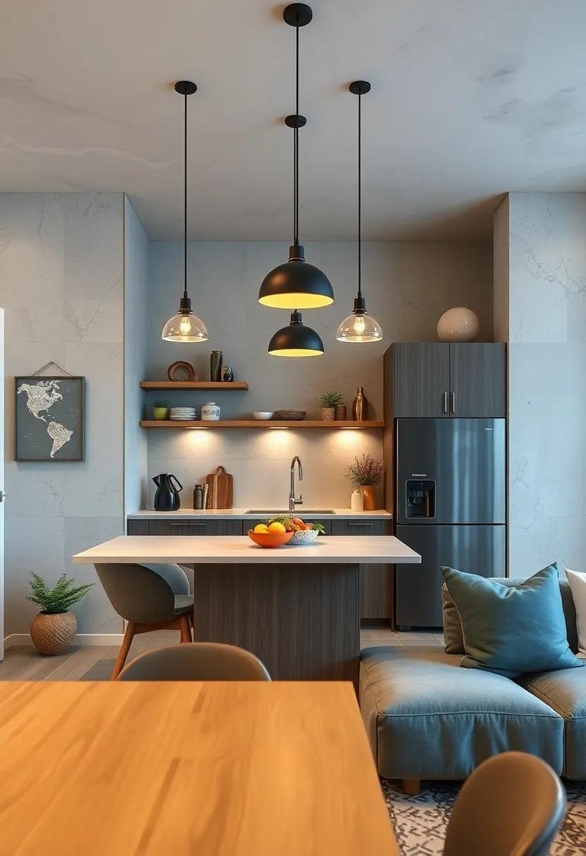 Compact Pendant Lamps Over Breakfast Bars Enhancing Intimacy and Style in Small Spaces