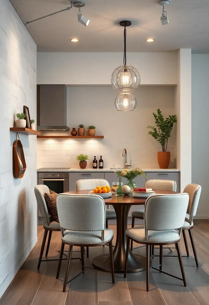 Mixing Contemporary Metals with Soft Fabrics for Stylish Kitchen Seating and Accents