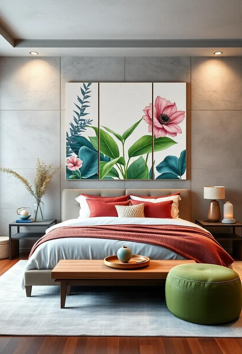 Embrace ‍Nature with Oversized Botanical Canvases: Transform‌ your bedroom into a serene escape by showcasing large-scale botanical prints that bring the beauty of nature indoors