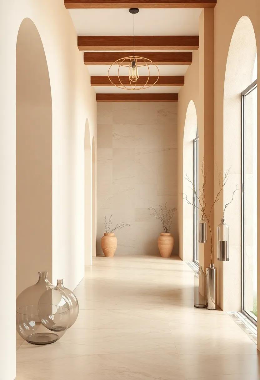 Placing Transparent Glass Accessories Against a Beige and Cream Backdrop to Add Airy Elegance