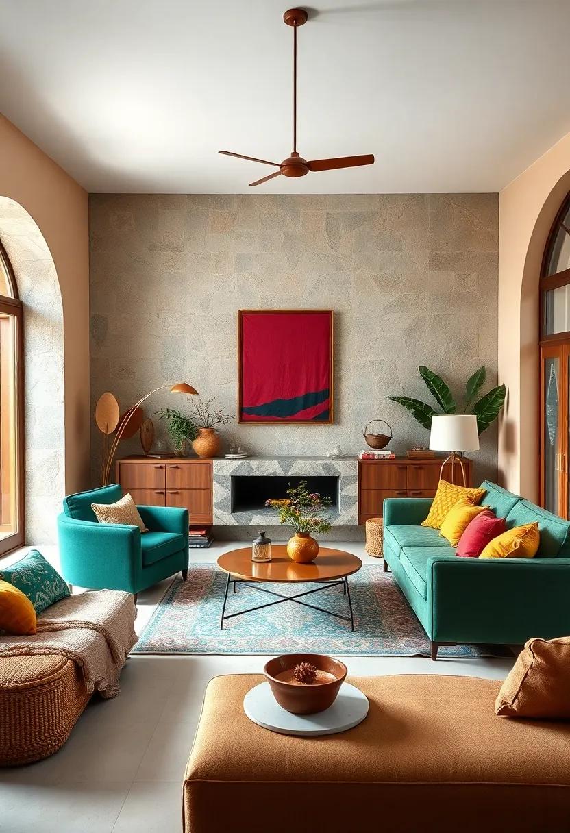 Embrace vibrant ‍colors: Transform your living room with ‍rich jewel tones like emerald ​green,‌ deep ruby,⁣ and‍ mustard yellow ‌to ⁣create a warm and⁢ inviting atmosphere