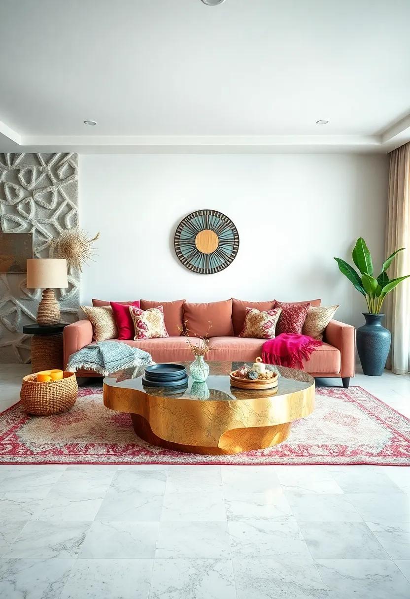 Choose a statement ‍coffee table: Opt ⁢for‍ an oversized⁣ or uniquely shaped coffee‍ table that becomes ⁢the ⁣focal point⁤ of the⁤ room, inviting⁤ conversation and ⁢connection