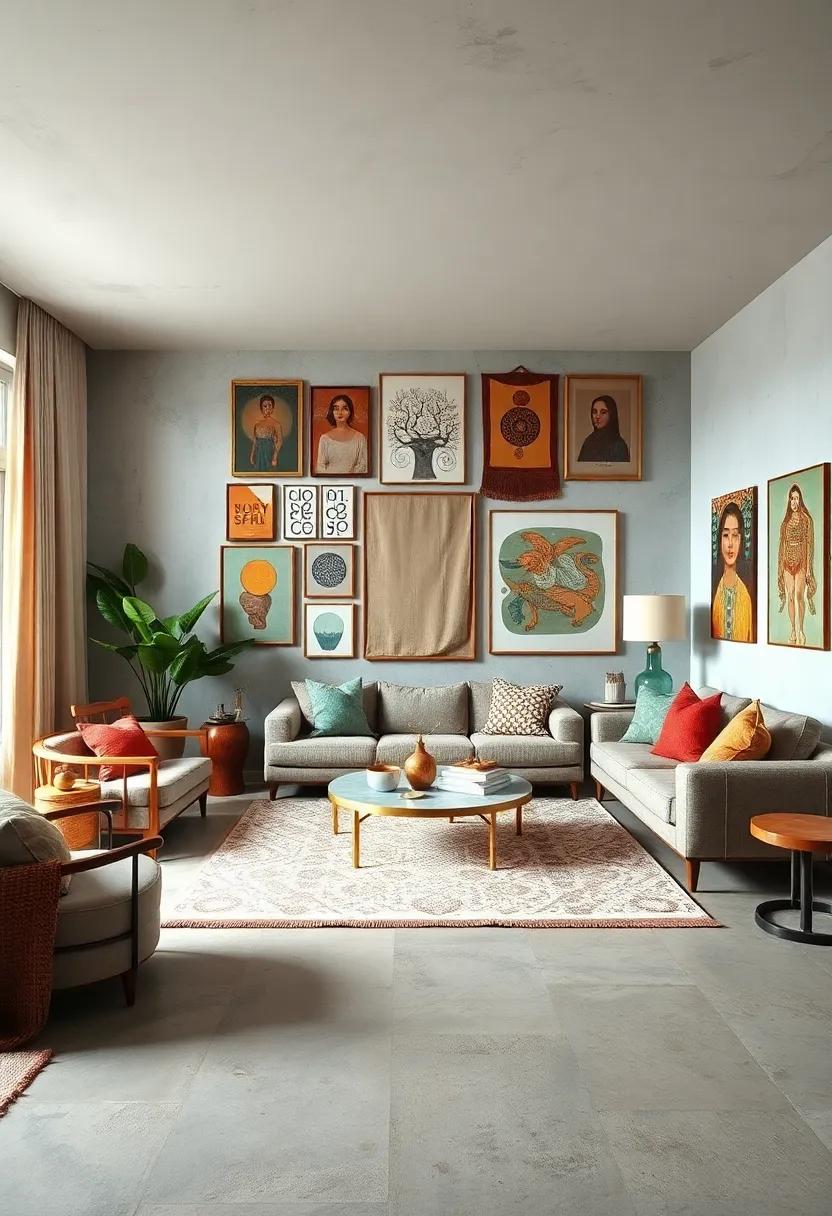 Curate ‍eclectic artwork:​ Hang an assortment of paintings, ‌prints, and ‍tapestries⁢ in ​varying sizes⁢ to create ​a gallery wall that reflects your‍ personal aesthetic ‍and storytelling