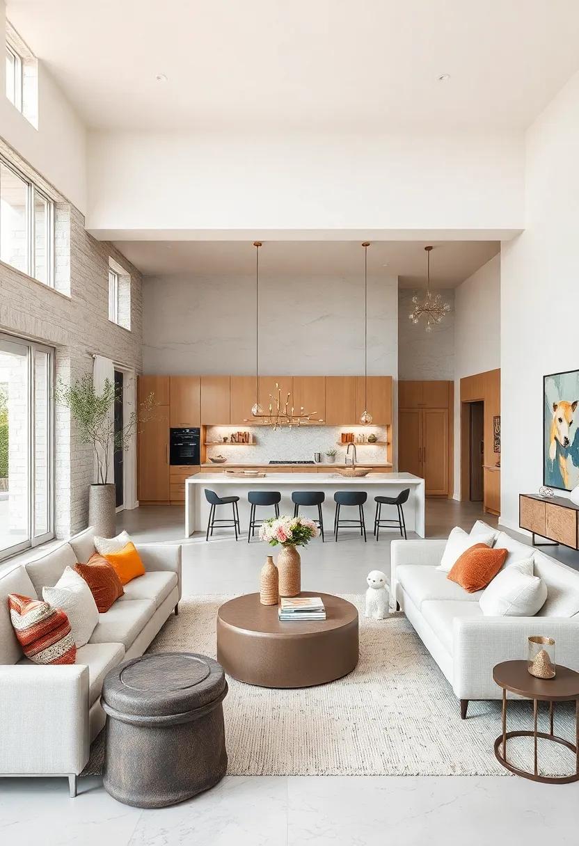 Integrating Art and Sculptural Elements in Neutral Tones to Add Depth Without Dimming Bright Open Spaces