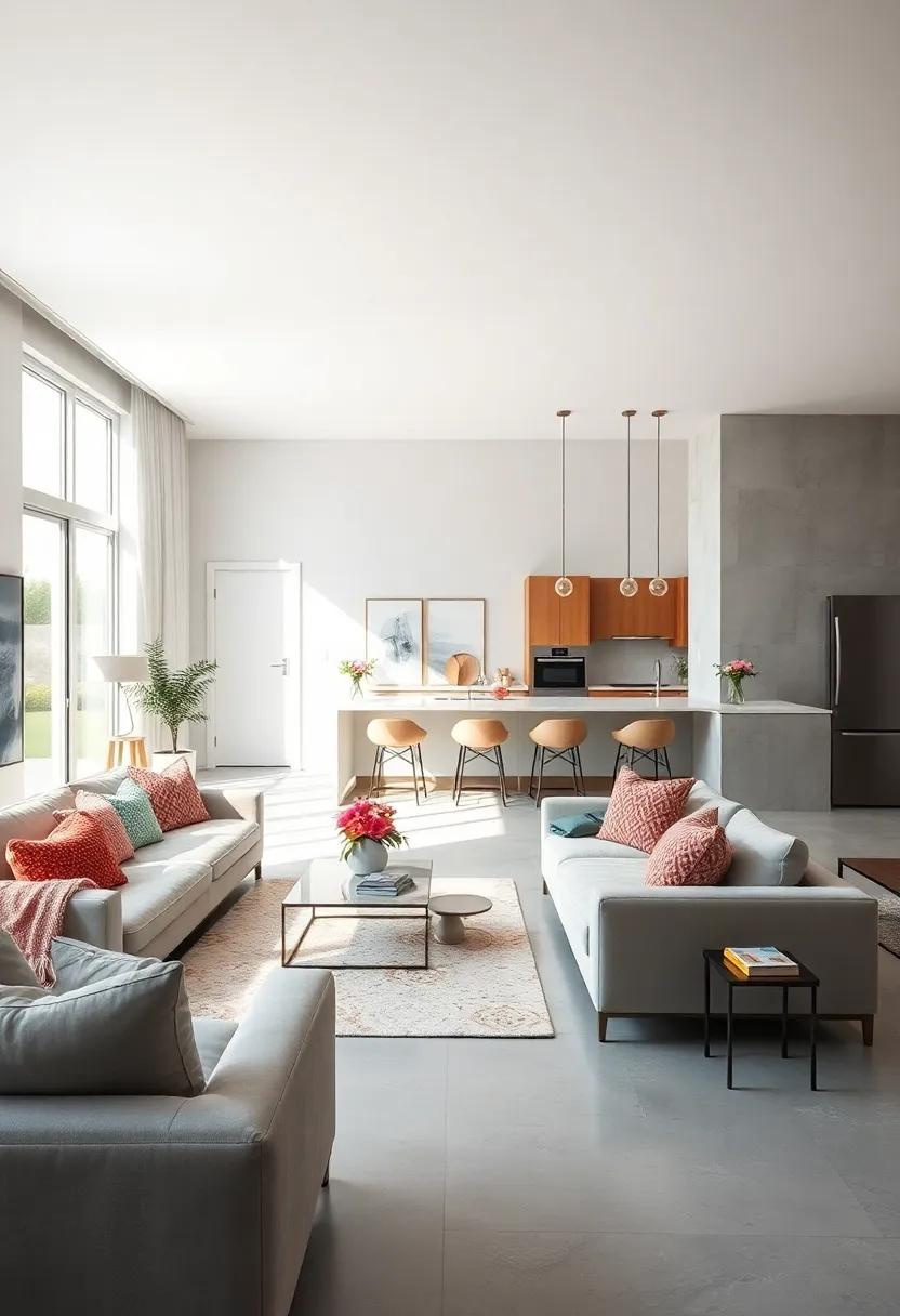 Strategic Use of Mirrors and Reflective Surfaces to Expand Visual Space and Brightness in Open Concepts