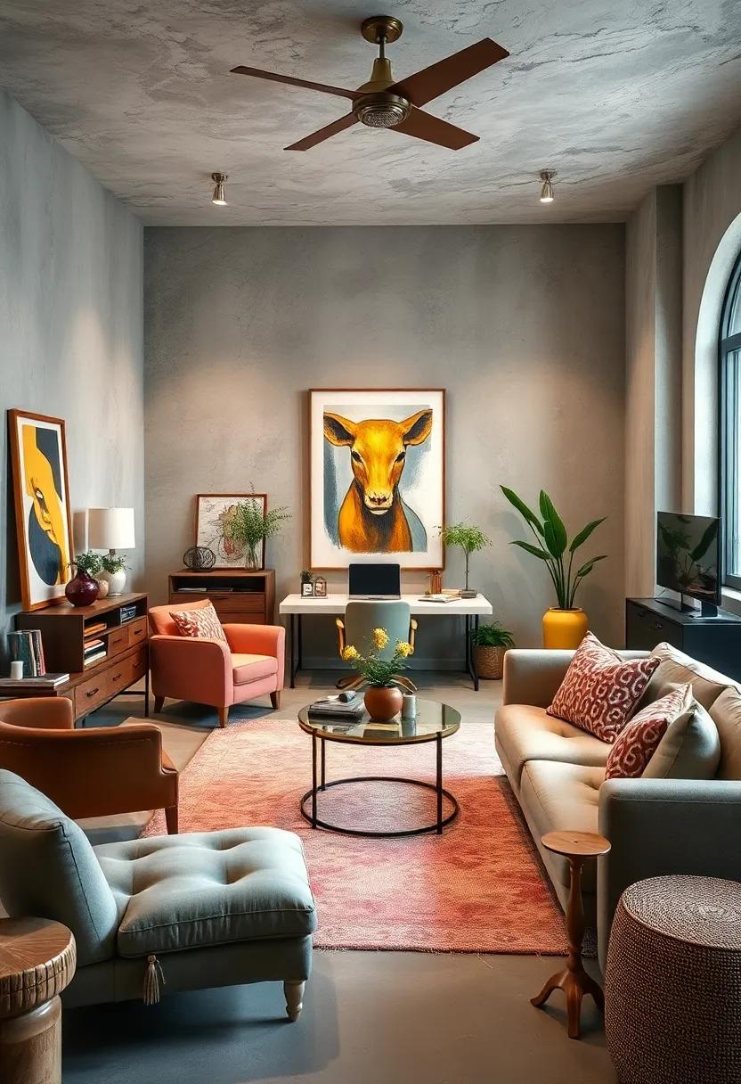 Creating Inspirational Home Offices Featuring Eclectic Art and Creative Furniture Choices