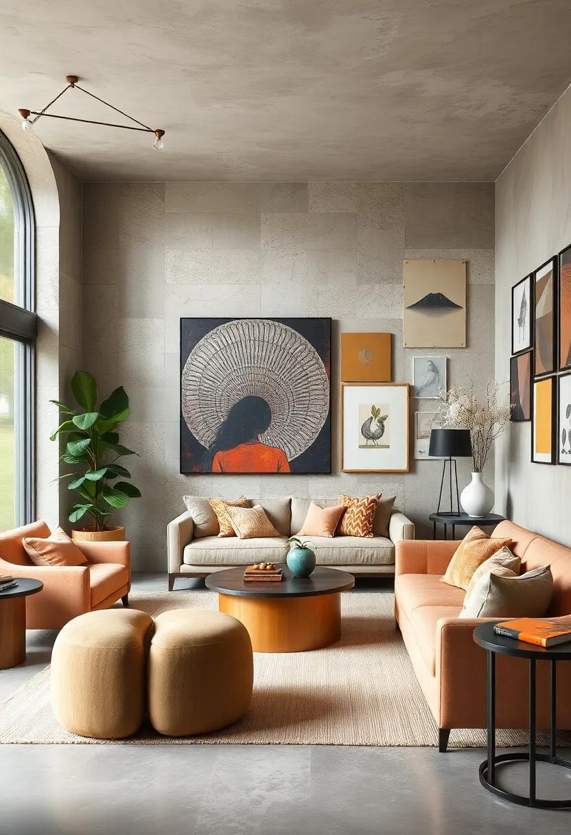 Crafting Gallery-Style Walls Boldly Paired with Sculptural and Functional Furniture