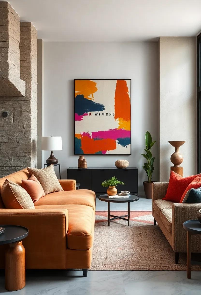 Balancing Bold Artwork with Subtle Furnishings to Achieve Visual Cohesion