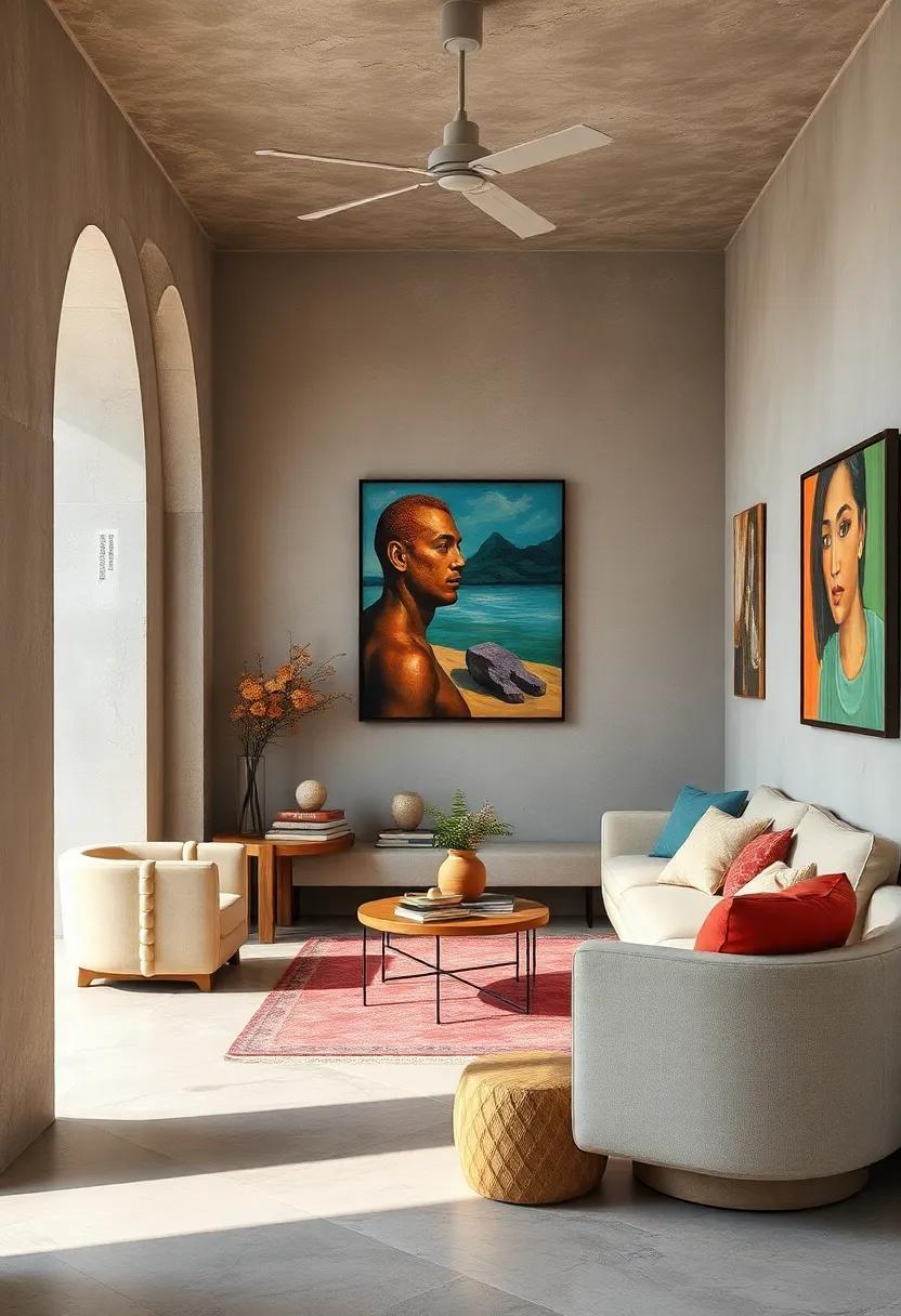 Designing Relaxing Nooks Featuring Eclectic Art and Comfortable, Artistic Seating