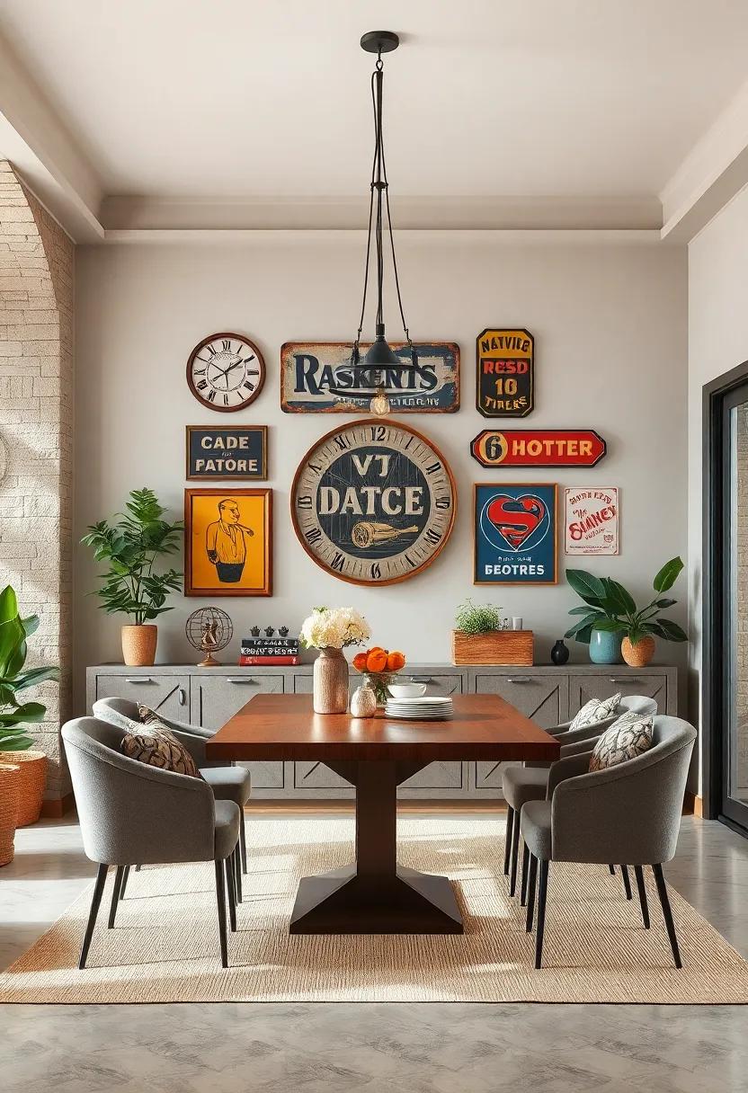 Vintage Signage:​ Hunt for‍ vintage ‍signs ⁤or advertising pieces that resonate with your style,‌ offering a nostalgic touch to your dining ⁣room decor
