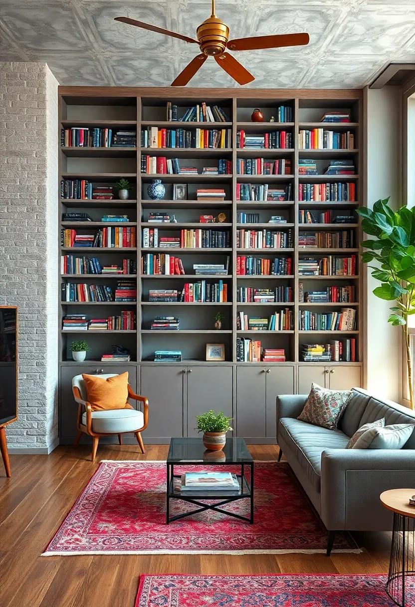 Eclectic Home Libraries Featuring Vintage Bookshelves with Modern Ladder Designs and Comfortable Reading Nooks