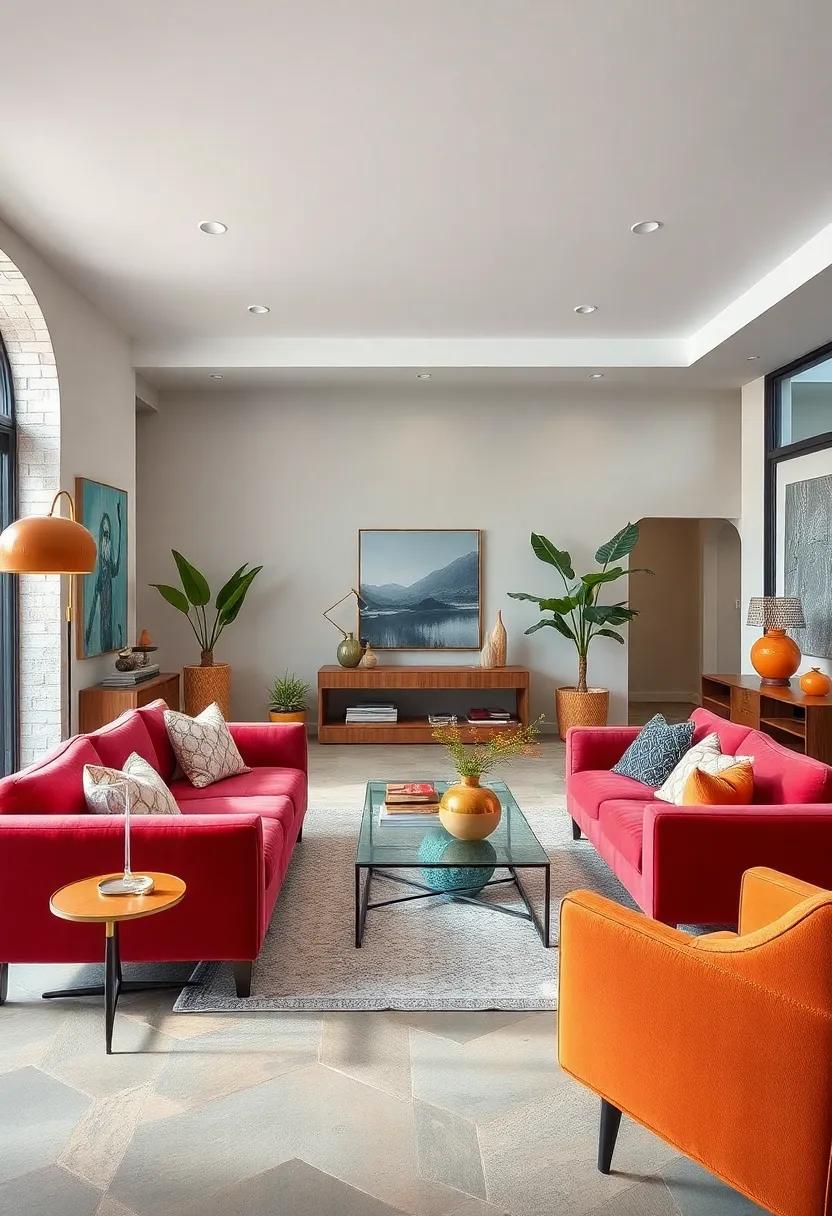 Mixing Textures from Plush Velvet Sofas to Smooth Glass Coffee Tables in Harmonious Eclectic Home Designs