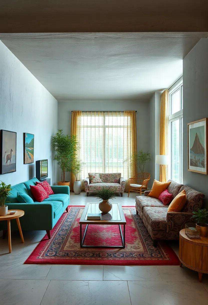 Layering Vintage Rugs and Patterned Fabrics to Establish Warmth and Depth in Retro-Style Spaces