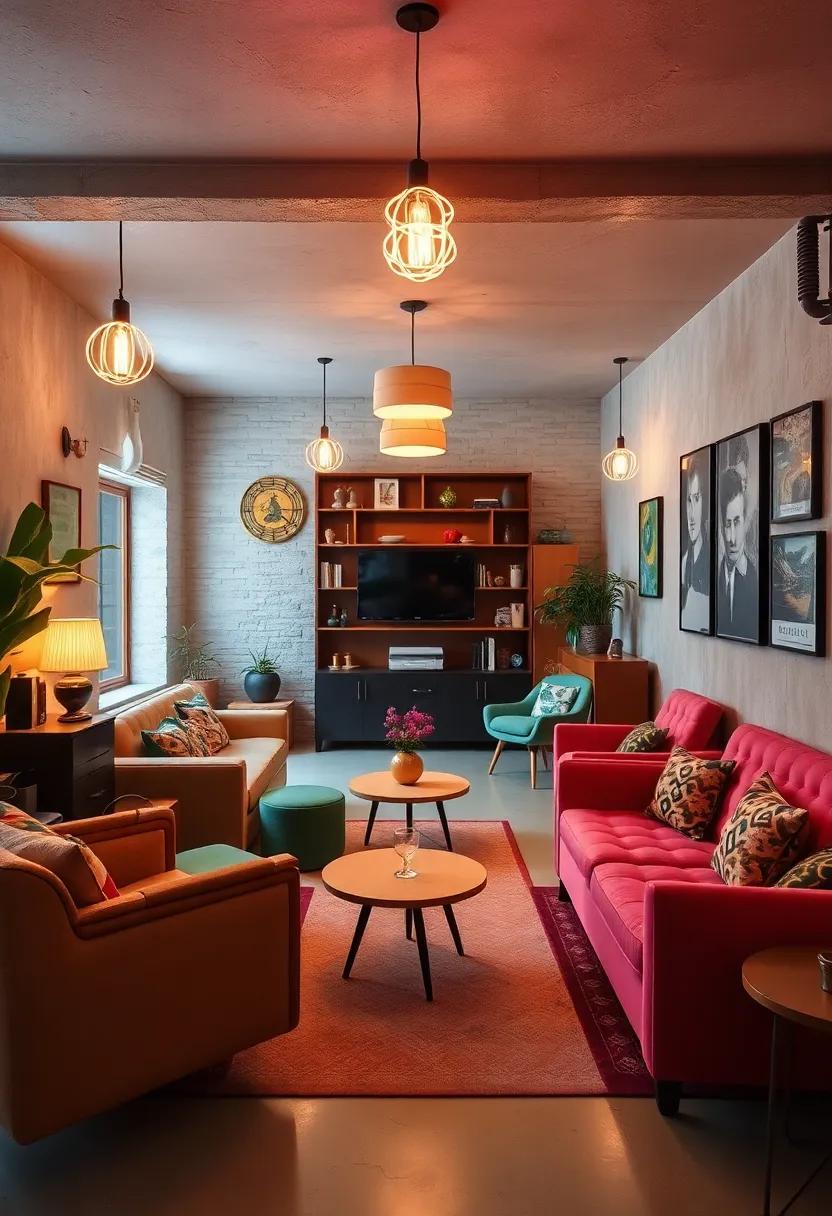 Playful Lighting Fixtures Featuring Neon Accents and Unique Shapes That Illuminate Retro Charm