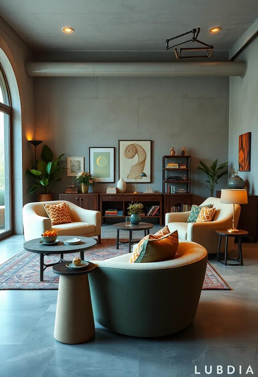 Showcasing Statement Retro Seating Pieces Like Egg Chairs or Tub Sofas as Cozy Room Anchors