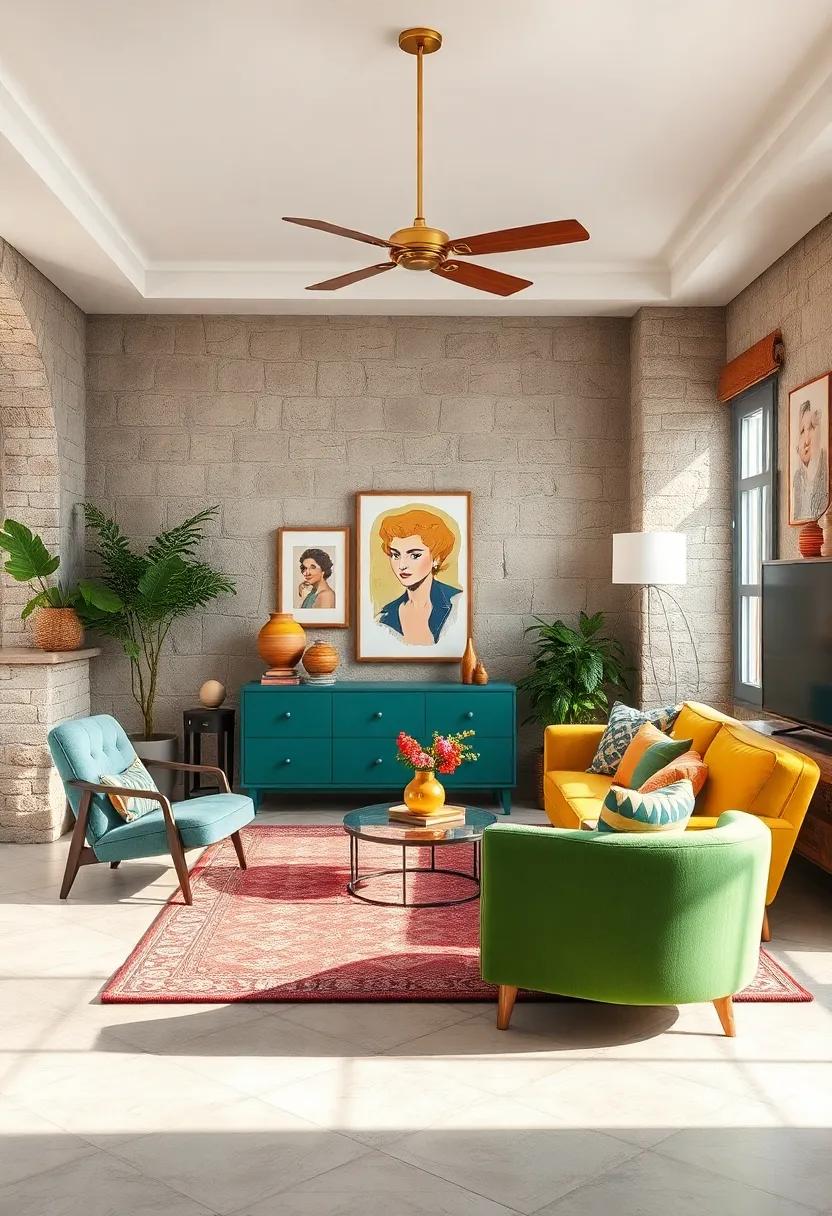 Timeless Vibes Captured Through Bold Color Palettes and Retro Furniture Accents in Eclectic Interior Design
