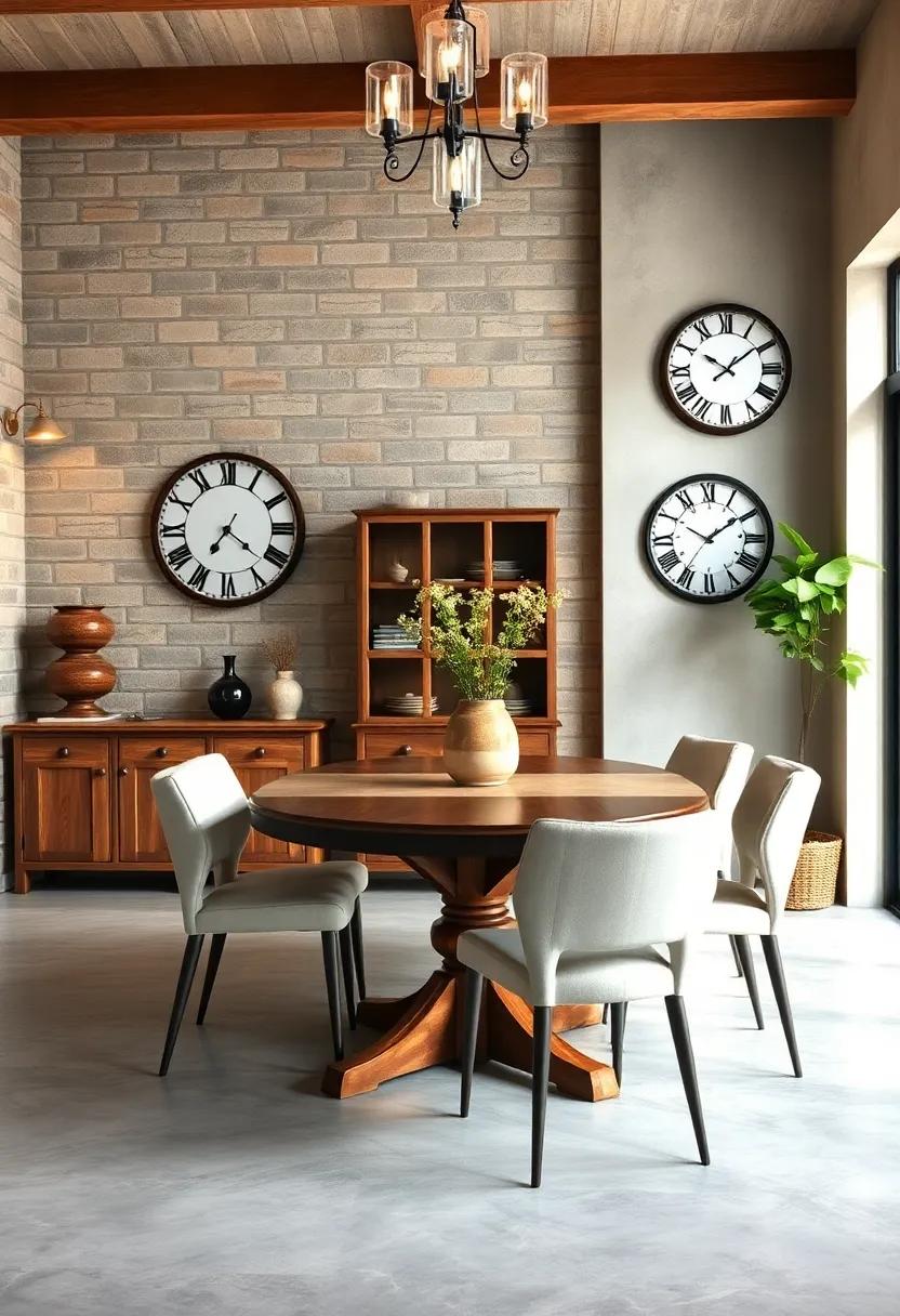 Antique Wall Clocks Complementing The Vintage Farmhouse Theme Gracefully
