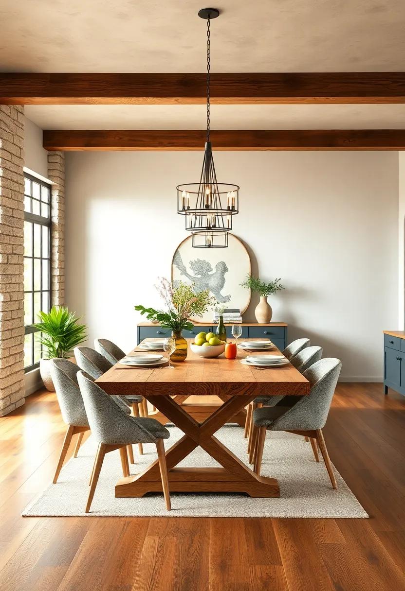 Rustic Wooden Dining Tables Showcasing Natural Grain And Weathered Charm