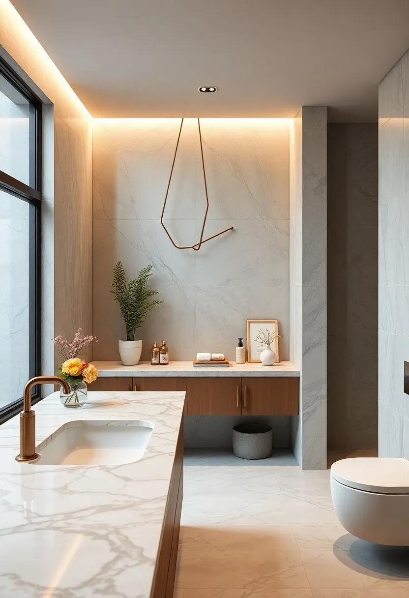 Delicate Floral Veins In Marble Countertops Adding Feminine Elegance To Bathroom Spaces