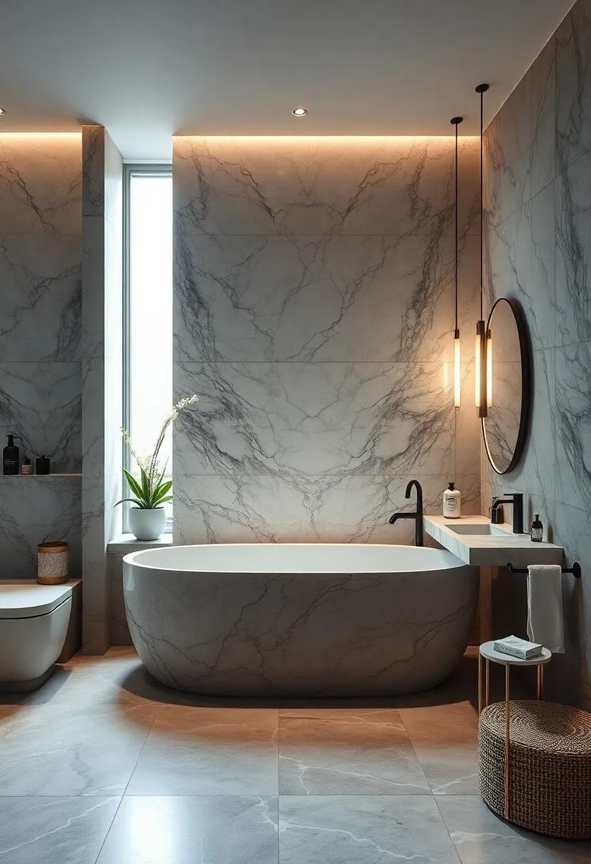 Rustic Marble Slabs With Natural Edges Bringing Raw Beauty To High-End Bathroom Designs