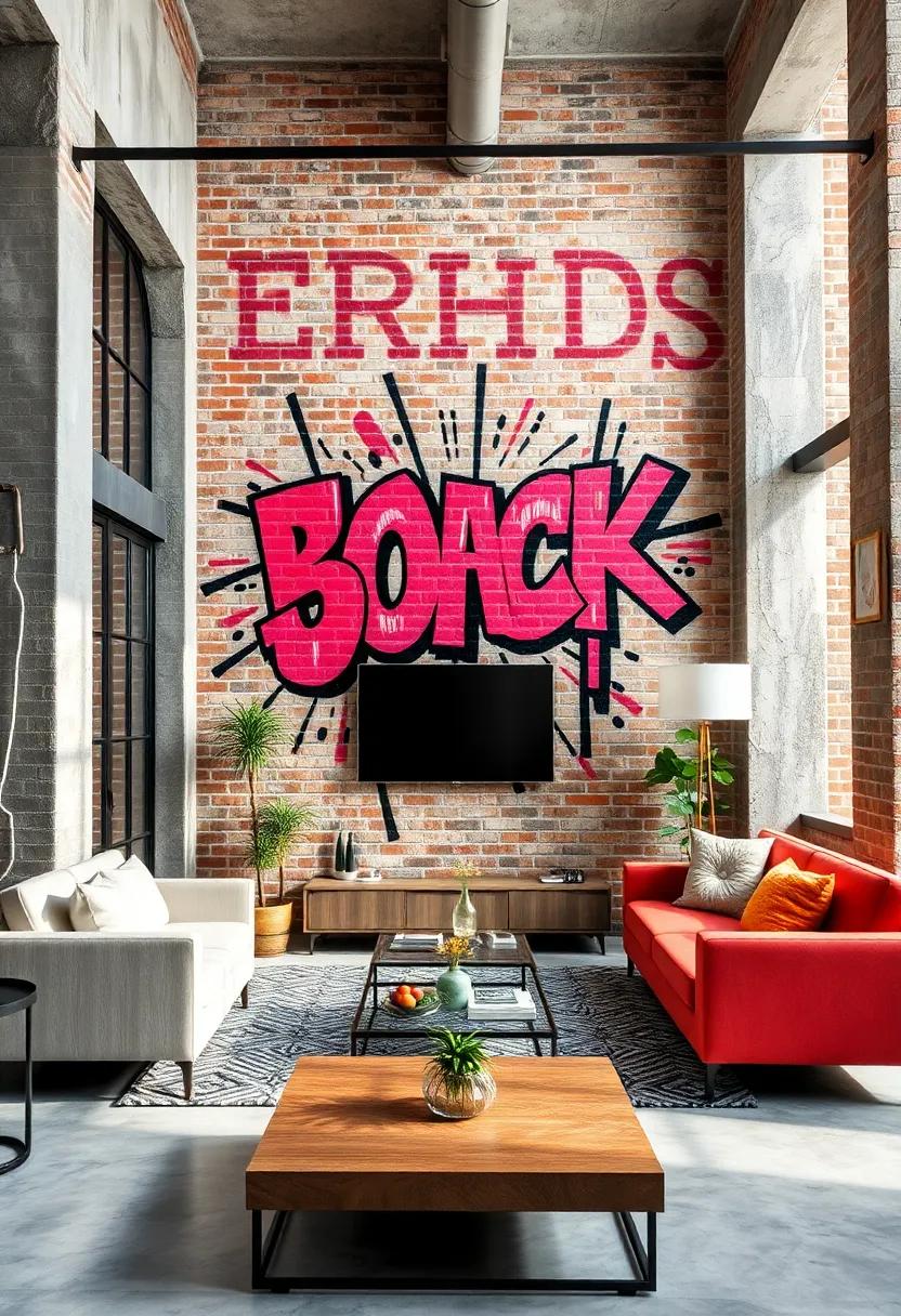 Bold Typography and Street Art Merged Seamlessly Within Exposed Brick Backgrounds
