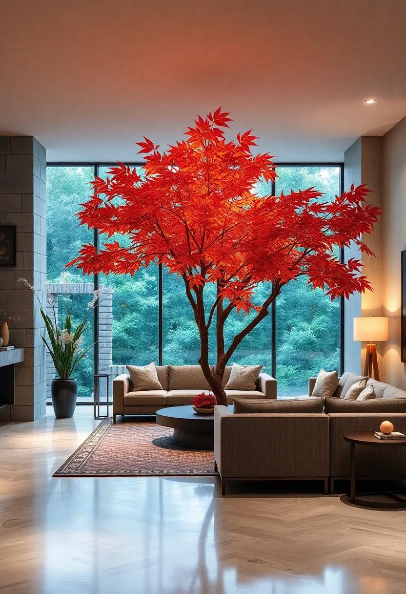 The Ethereal Glow of Backlit Japanese Maple Leaves Showcasing Their Veined Architecture and Jewel Tones