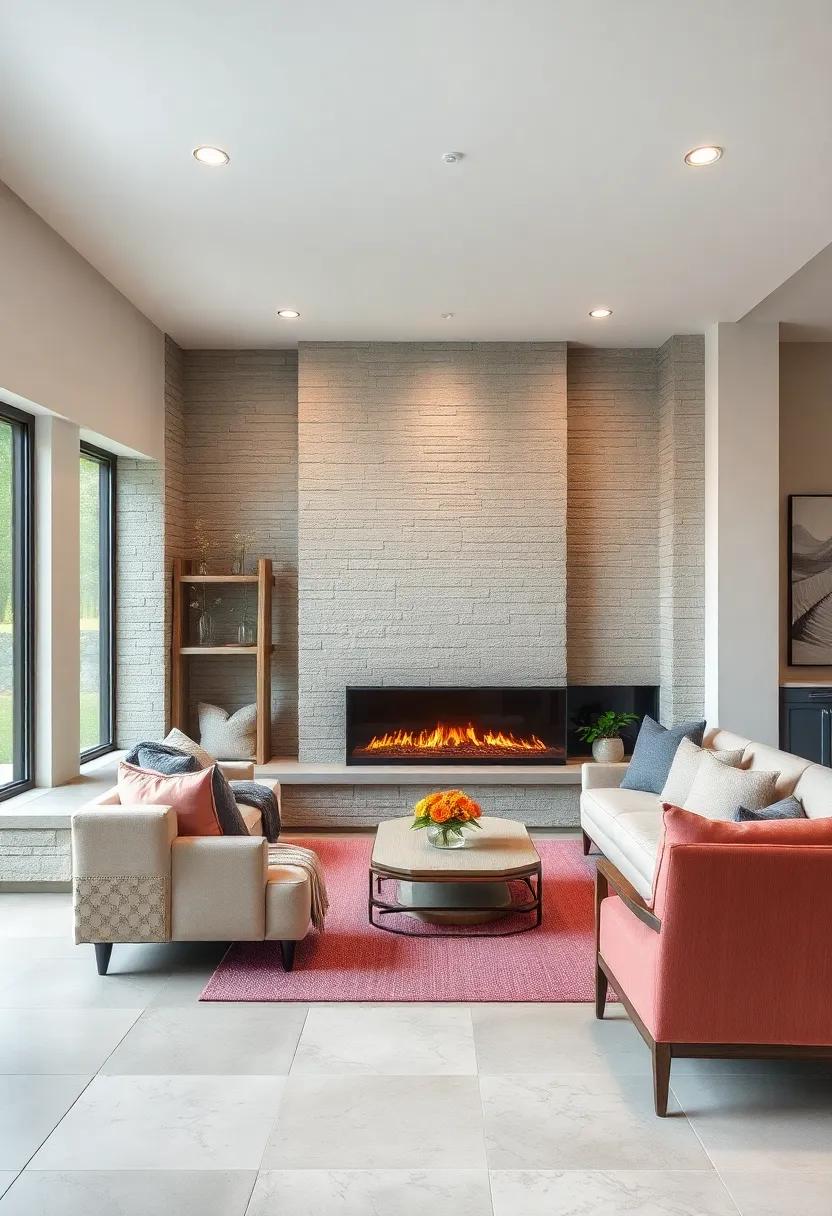 Cozy Nook Featuring Built-In Seating with Cushions Adjacent to a Stylish Linear Gas Fireplace