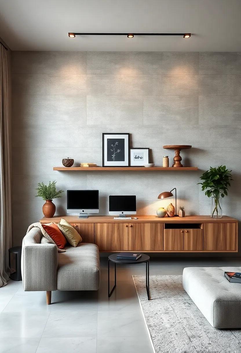 Floating ​Desk Space: maximize space efficiency‌ by installing ​a ⁢floating desk shelf that seamlessly integrates into your living room, ideal for work or crafting