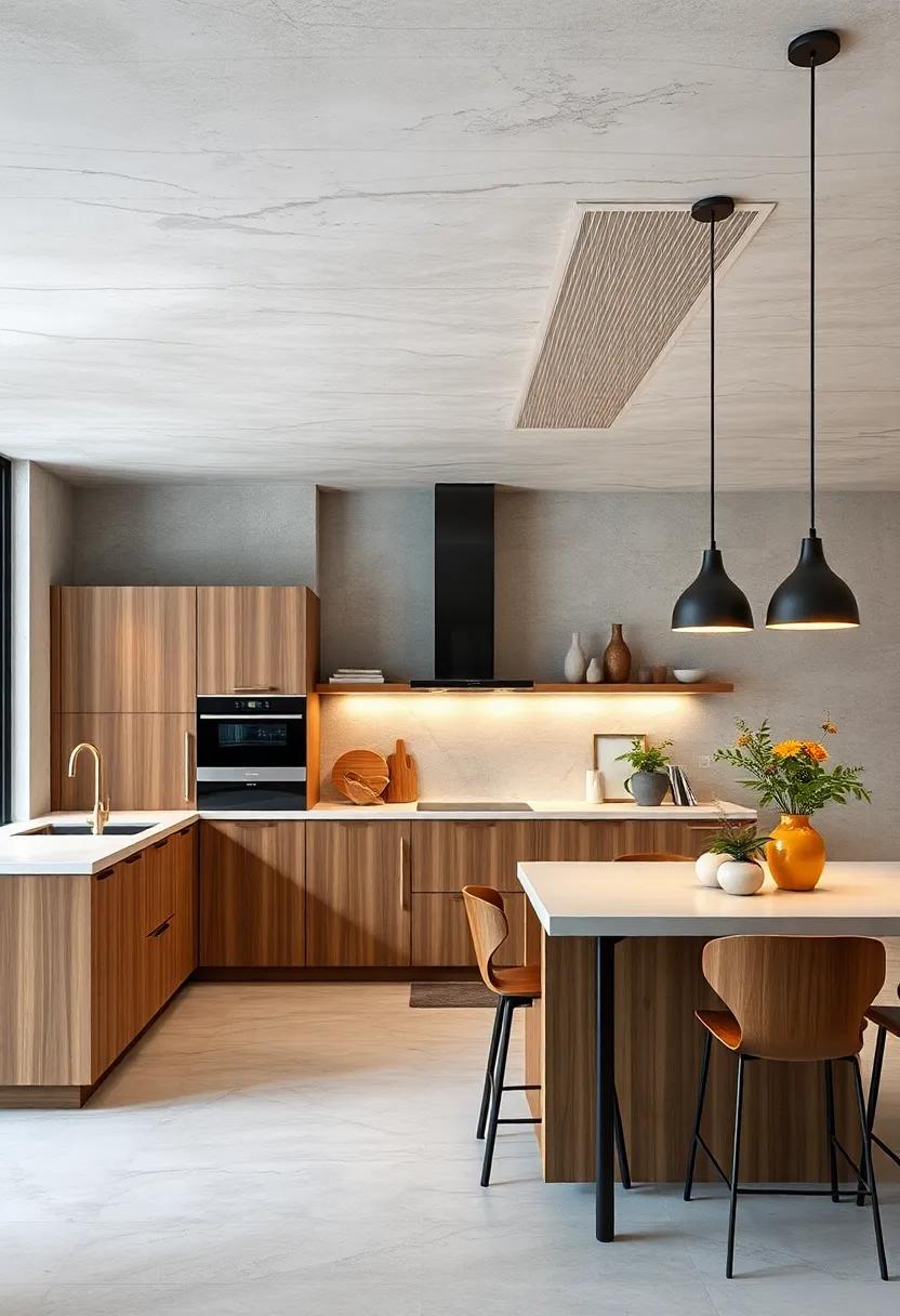 Hidden Ventilation Systems Incorporated Into Kitchen Ceilings Delivering Stylish Minimalist Ambience