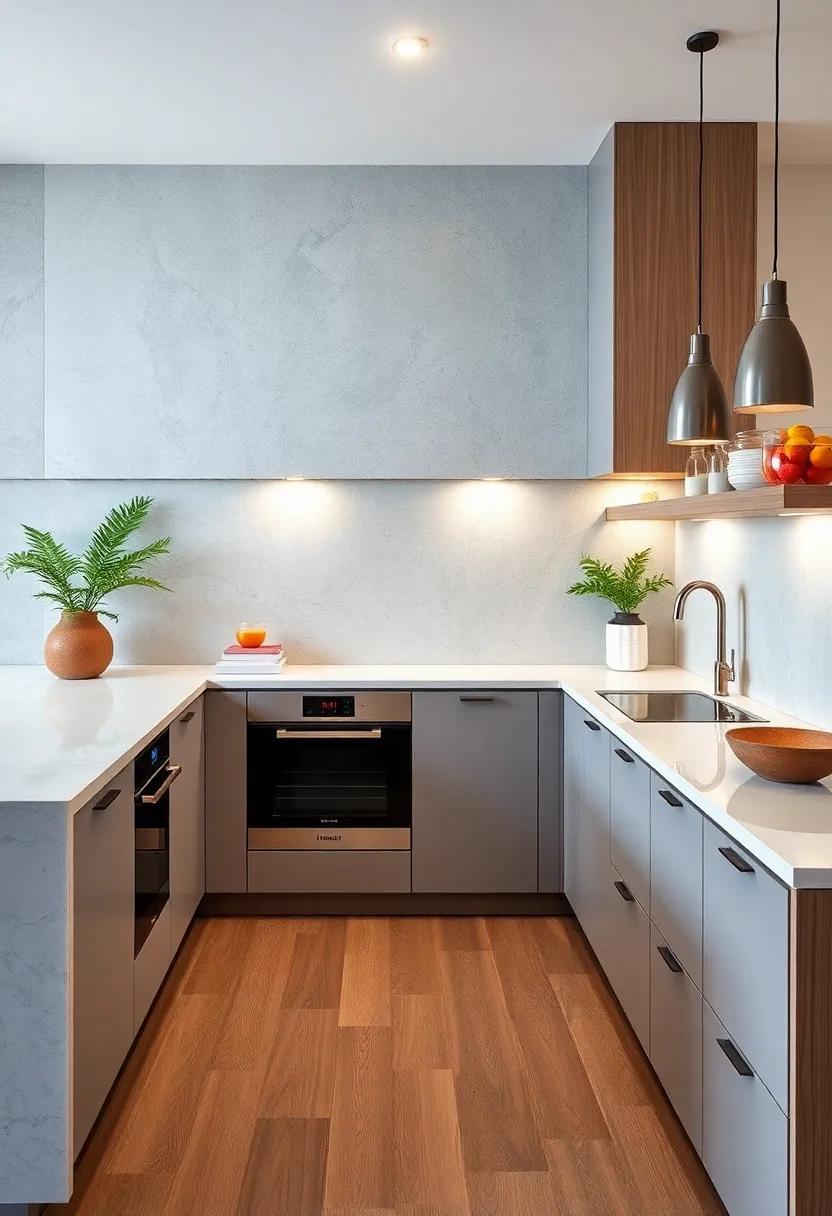 Minimalist Kitchen Backslashes Offering Continuous Surfaces That Hide Embedded Appliance Controls Beautifully