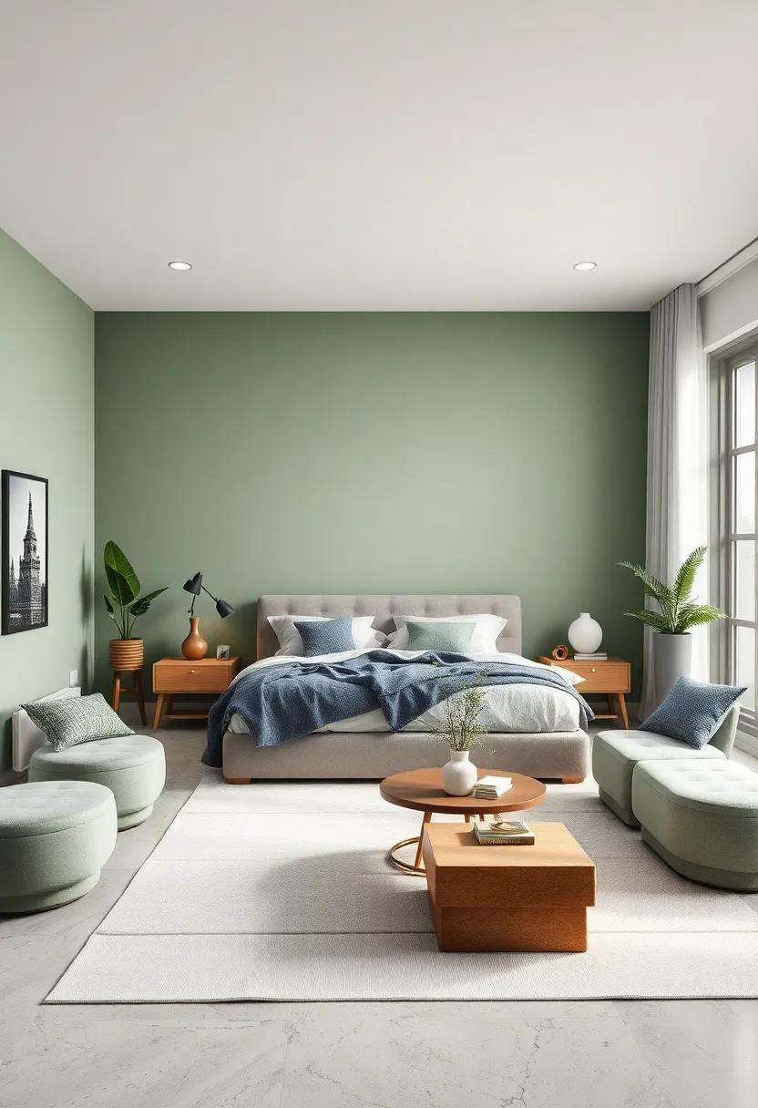 Serene ​Sage:​ This muted‍ green brings a ‌sense of calm and‌ connection​ to nature, ⁢perfect for ⁢a restful retreat