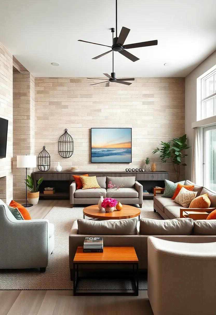 Subtle Vintage Farmhouse Decor Elements Balanced with Streamlined Contemporary Lighting Fixtures