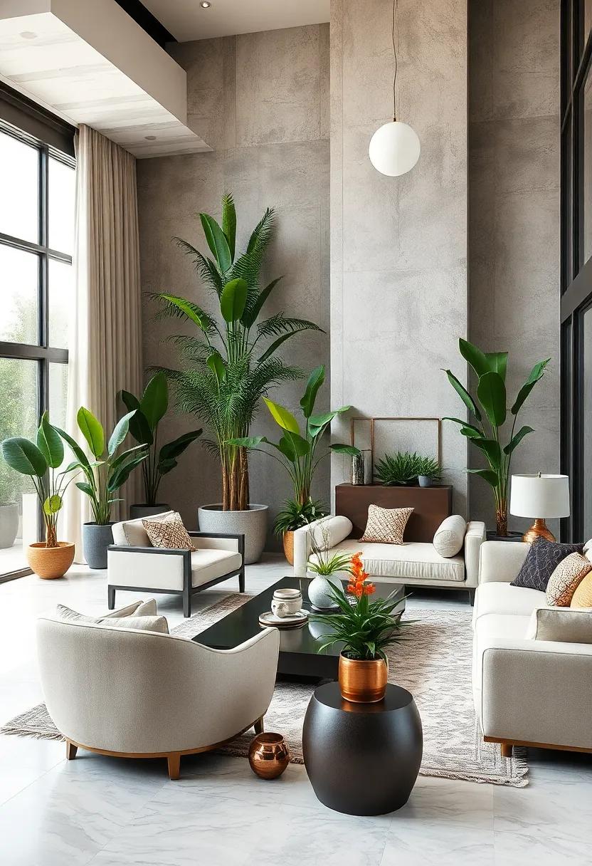 Expansive Indoor Gardens and Green Corners as Serene Touches in Upscale Interiors