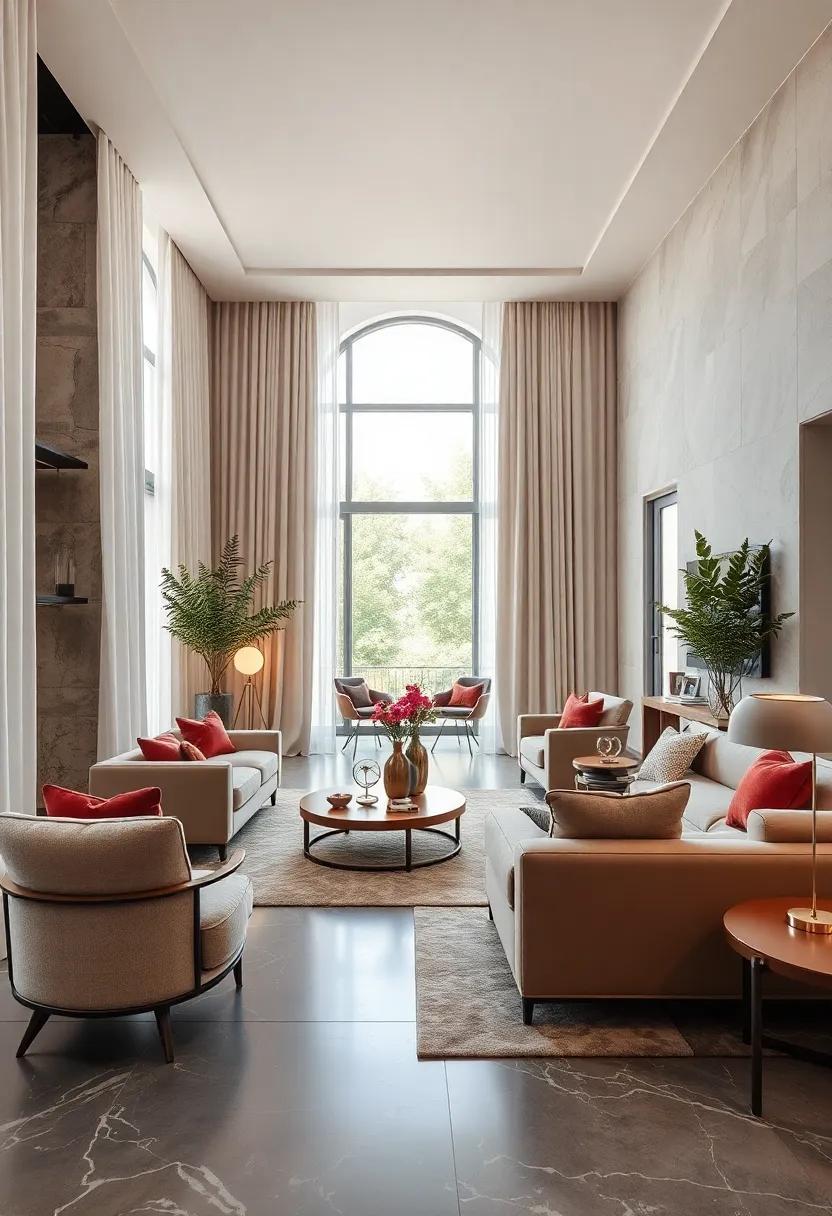 Soft Draperies and Textural Contrasts Bringing Fluid Motion into Stately Interiors