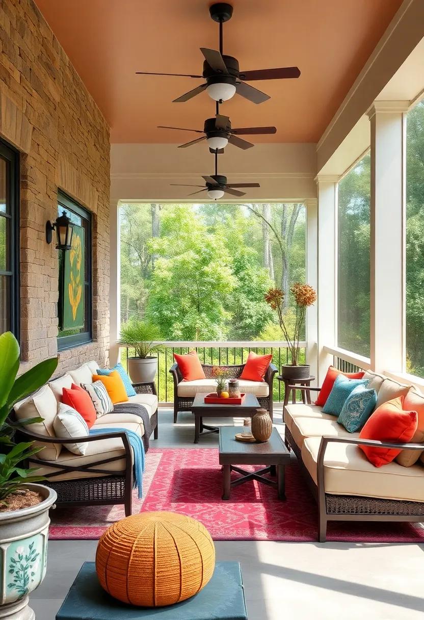 Elevate Your Screened Porch With Plush Cushions and Vibrant Color Palettes for Outdoor Sectionals