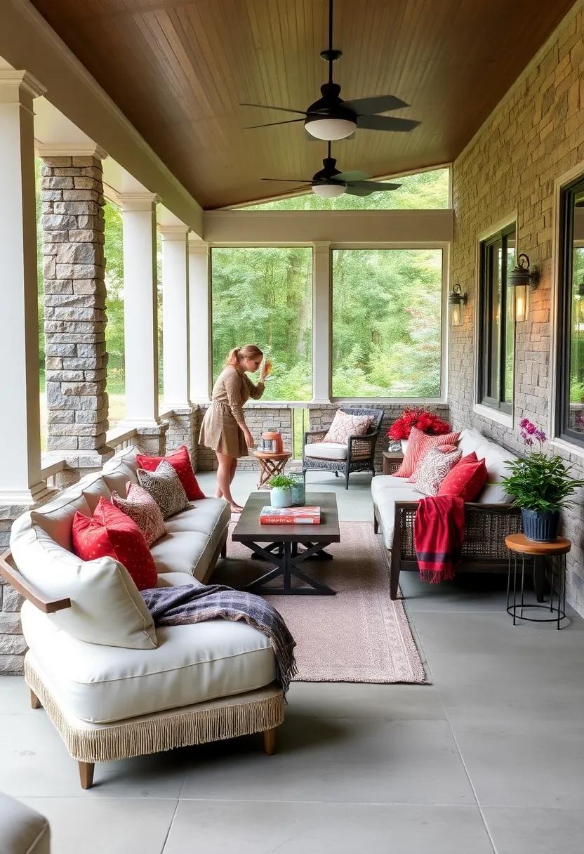 Timeless Wicker Outdoor Sectional Designs Surrounded by Potted Plants and Soft Ambient Lighting