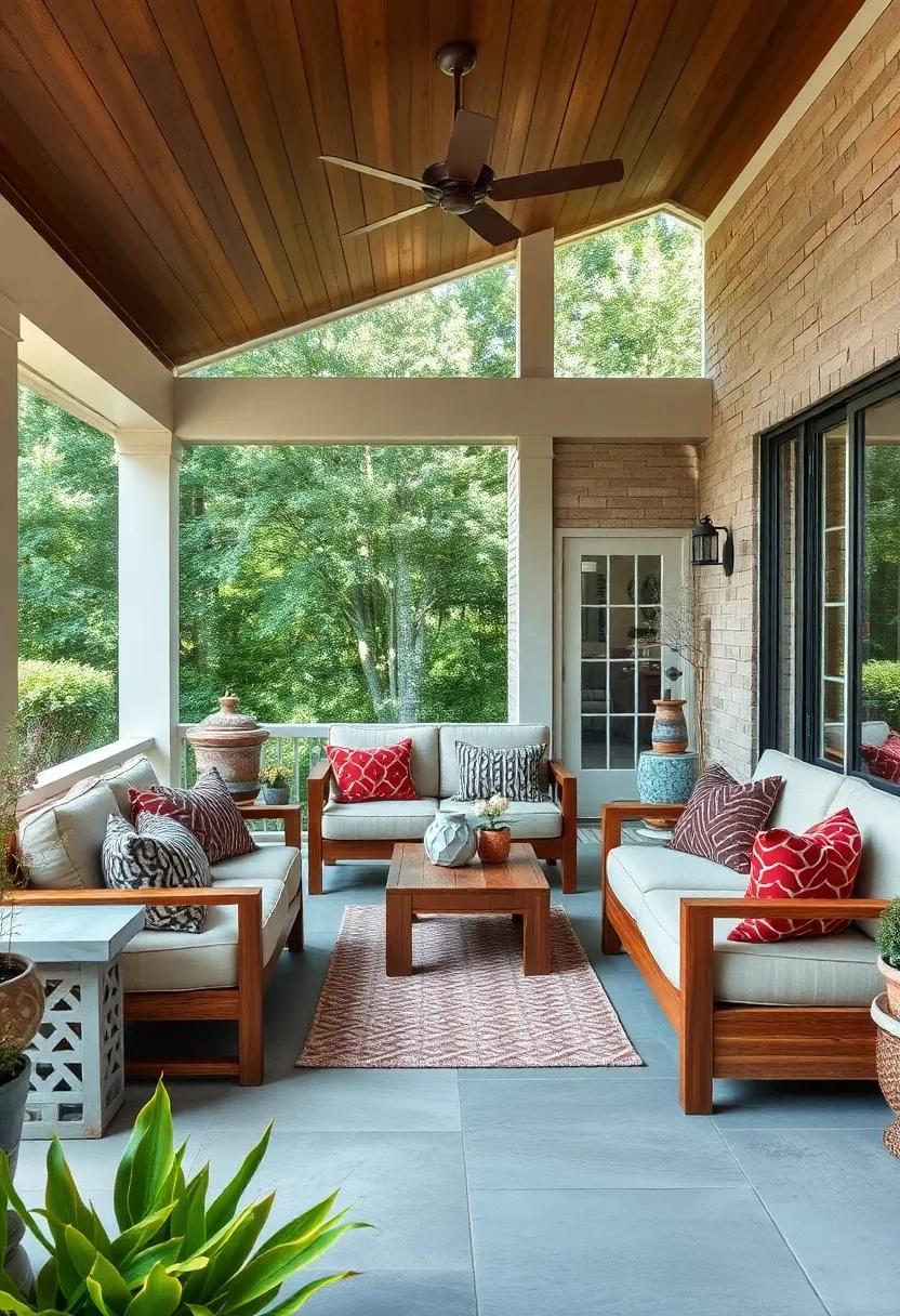 Rustic Elegance in Outdoor Sectionals Blending Natural Wood Frames With Earthy Fabrics