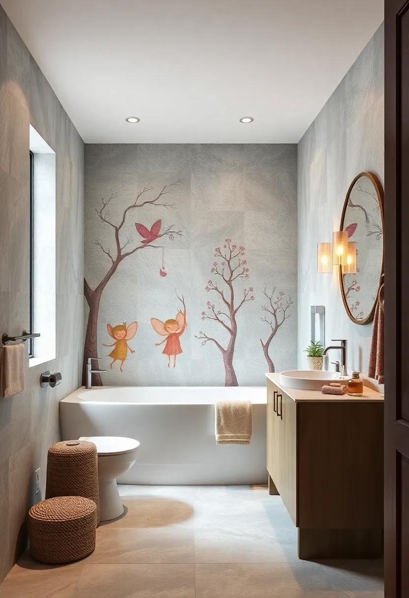 Whimsical Fairy Tale Motifs Infusing Imagination and Softness into Small Bathroom Environments