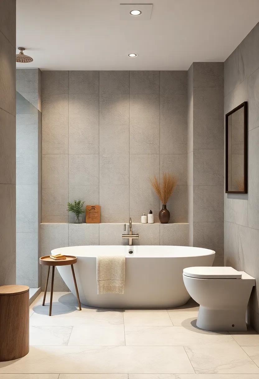 Delicate Metallic Accents on Wall Decals Adding a Touch of Sophistication to Cozy Bathroom Areas